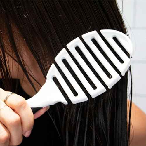 LolaVie x Wet Brush Custom Pro Flex Dry, White - 2 Pack - Detangle & Brush Wet or Dry Hair - Open-Vented Design, Heat-Resistant Bristles, EasyGrip Design - Cuts Drying Time