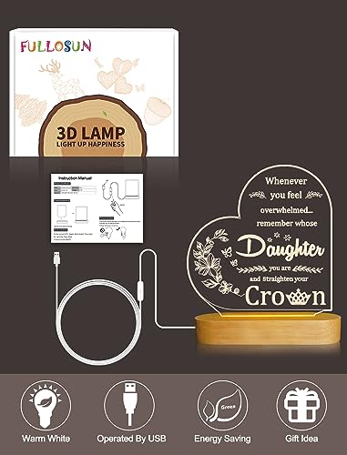 FULLOSUN Birthday Gift for Women, Friendship Gifts for Women, Gift for Women Friends, Sisters, Mom- Night Light Gifts for Women - Warm Night Light Desk Lamp with USB Powered