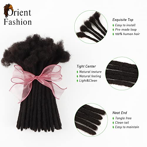 Orientfashion Human Hair Dreadlocks Extensions Natural black Traditional Locs Extensions Can Bleach And Dye (10inch 0.6cm 60locs,1b)