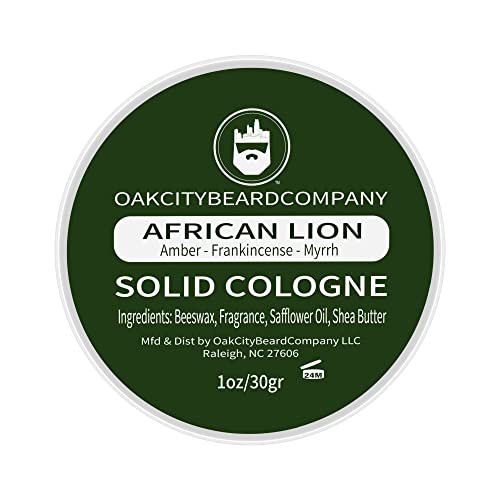 Oak City Beard Company - African Lion - Solid Cologne - 1 Ounce - Amber - Frankincense - Myrrh - Patchouli - Exotic