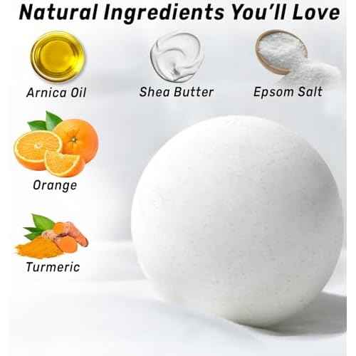 Natural Bath Bombs Luxurious Bath Foam Gift for Dry Skin Hydration Moisturizing Turmeric Arnica Orange Essential Oil Infused for A Blissful Experience