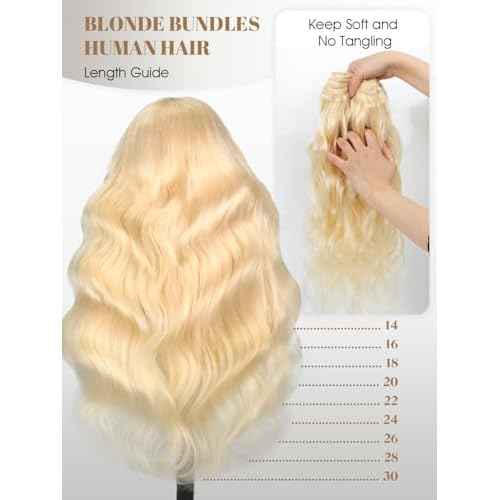 613 Blonde Body Wave Bundles Human Hair 18 Inch 613 Bundle 100% Unprocessed 12A Grade Brazilian Virgin Hair Bundles 1 Single Bundle Human Hair 613 Blonde Bundle