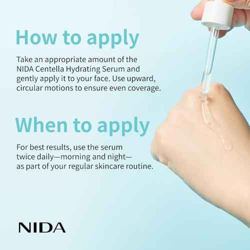 NIDA CICA-HYAL Hydrating Serum | Centella Asiatica, Hyaluronic Acid | Hydration, Calming & Soothing, Skin Balancing, Skin Barrier | 1.69 fl. oz., 50ml