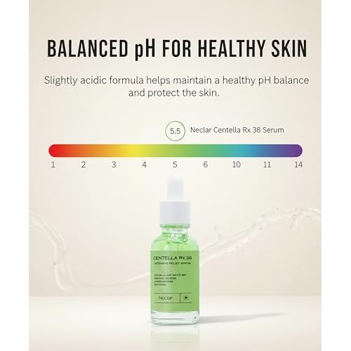 Centella Asiatica Serum Korean - Redness Corrector for Face - 38% Cica Leaf Water and Madecassoside - Ph Balanced - Barrier Support - Lightweight Calming - Rosacea Skincare Serum - Centella Ampoule