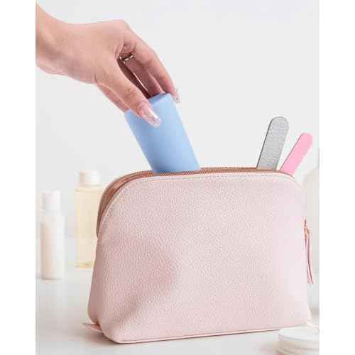 Valourgo Travel Bottles for Toiletries, Tsa Approved 3.4oz Portable Travel Bottles, BPA Free Leak Proof Travel Tubes Refillable Travel Accessories, Travel Accessories with Clear Toiletry Bag, Blue