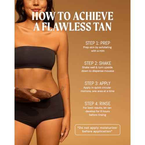 Dark Tanning Mousse 7oz - Made in the USA - Streak-Free, Lightweight, Non-Sticky, Fast-Absorbing, Vegan, Sunless Tanner for All Skin Types