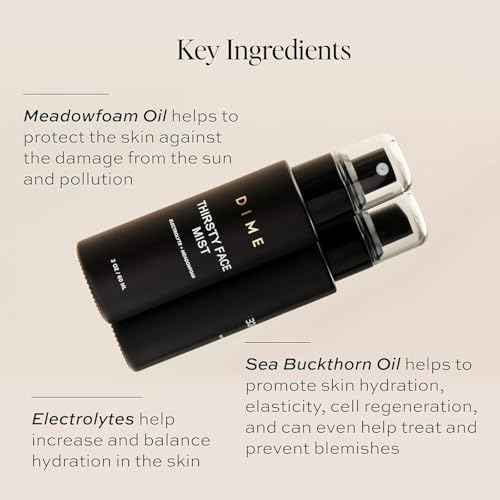 DIME Beauty Thirsty Face Mist with Electrolytes, Meadowfoam, and Sea Buckthorn, Hydrating Facial Spray, 2 oz / 60 ml