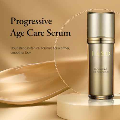 IASO PROGRESSIVE Age Care Serum | Premium Anti-Aging, Anti-Wrinkle Serum, Gold-Infused Formula, Improving Skin Quality and Texture, Korean Skin Care, 1.18 oz