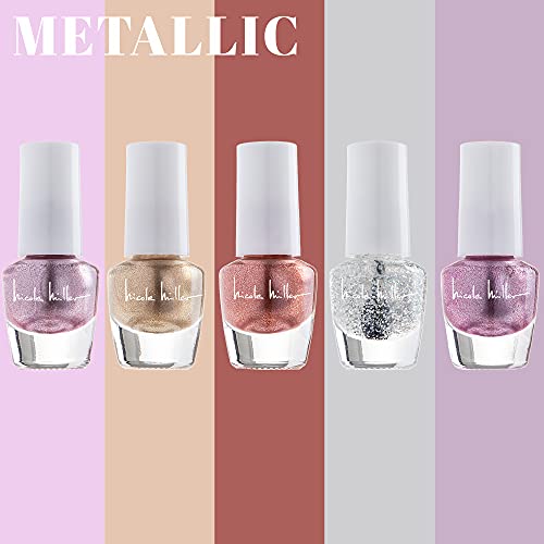 Nicole Miller Mini Nail Polish Set - 30 Mini Glossy and Trendy Nail Polish Colors, Fingernail and Toenail Polish for Women and Girls, Quick Dry Manicure