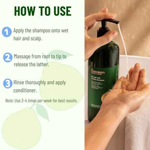Cocoon Pomelo Oil Shampoo with Xylishine & Amino Acid, Hair Growth Product for Thinning, Damaged, Organic Shampoo No Sulfate, Vegan, Soften, Reduce Loss & Volumize Hair Growth