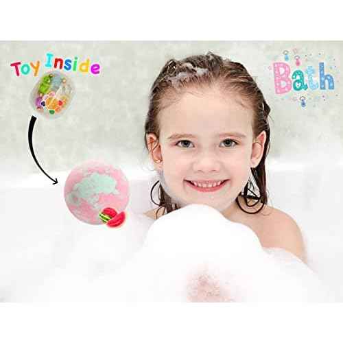 Unicorn Bath Bombs with Surprise Inside for Kids Girls, Bath Bombs Surprise Birthday Gifts Unicorn Gifts for Kids Girls with Jewelry Toys Inside