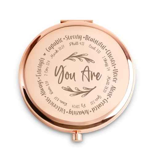 Stocking Stuffers for Women Girls, Christmas Birthday Gifts for Adult Teen Kid, Personalized Compact Mirror, Portable Makeup Mirror