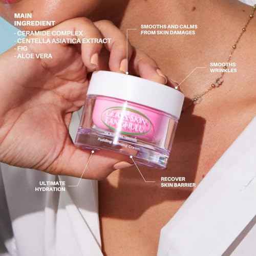 OLIVIAUMMA Glass Skin Tanghulu Fig Pudding Calming Cream - Korean Skin Care Moisturizer Face Cream for Barrier Repair & Hydration - Soothing korean moisturizer with Aloe Vera + Ceramide - 50g