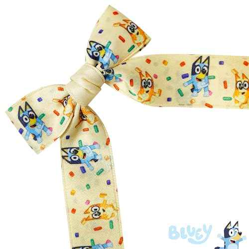 Bluey Printed Long Tail Hair Bow Set for Girls ? 7-Pack Printed Bows with Alligator Clips ? Cute Hair Accessories for Kids Ages 3+