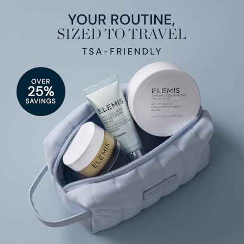 ELEMIS Healthy Skin Exclusive Travel Set | Pro-Collagen Cleansing Balm Mini, Marine Cream SPF 30 Mini & Dynamic Resurfacing Pads | Anti-Aging Hydrating Skincare Travel Kit