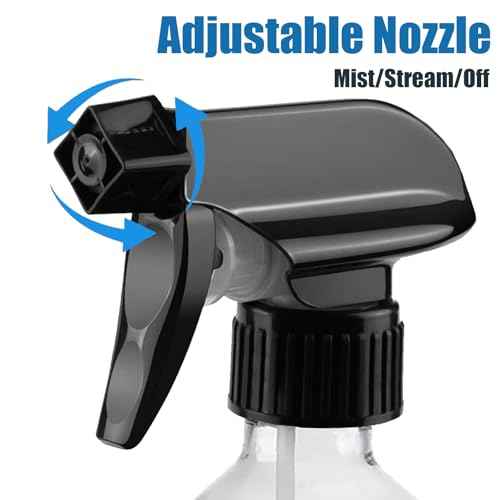 4Pack Plastic Spray Bottles for Cleaning - 10oz/300ml - Mist Stream - No Clog No Leak, Easy to Grip with Adjustable Nozzle - BPA Free