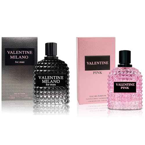 Perfume Couple Set Valent Milano & Pink,Long Lasting Sweet Scent for Women/Men Fragrance 2x100ML