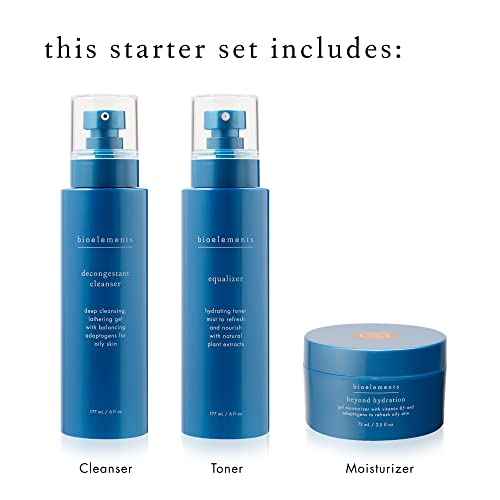 Bioelements 3-Step Starter Set: Oily Skin - Includes Decongestant Cleanser, Equalizer Toner & Beyond Hydration Moisturizer