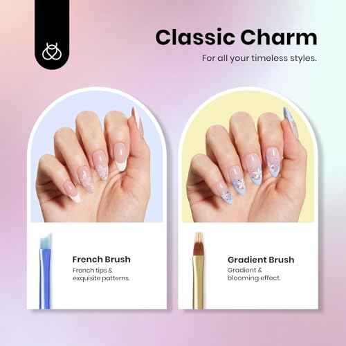 Beetles Nail Art Brushes Set for Gel Polish 8 Pcs - Nail Art Design Pen Fingernail Painting Dotting Tool, Liner Gradient Clean Up Brush DIY with Palette Rainbow Pastel Pen Set Manicure Kit