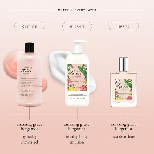 philosophy amazing grace bergamot eau de toilette - bright & floral women's perfume - with notes of bergamot, lily of the valley & musk - long lasting fragrance