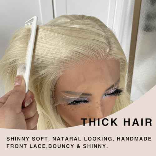 13x6 Blonde HD lace front wig glueless White wigs Synthetic lace front wig pre plucked pre cut 613 body wave Wear And Go Lace front wig For cosplay party