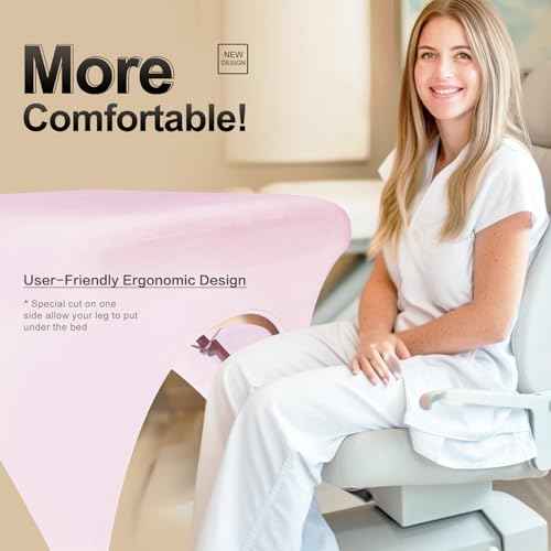 Spa Bed Cover Professional Lash Bed Cover Stretchy Massage Table Cover Beauty Bed Protective Topper, Excellent for Lash Extension, Spa, Massage, Beauty Salon, Wax, Tattoo Bed and Table (Pink)