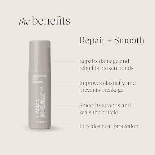 L'ANZA Bond Smoothing Styler, Keratin Healing Oil Bond Restore Treatment & Styling Cream, Phyto IV Complex Repair Treatment for Dry, Damaged Hair, Split End Repair Serum, New Bottle
