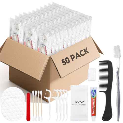 Travel Toothbrush Kit, Hygiene Kit Comes in A Double Sealed Individual Package, Personal Hygiene Kit for Hotel, Camping, Home and Travel (50 Set)
