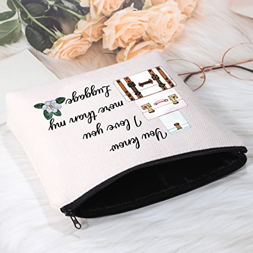 POFULL Inspired Gift You Know I Love You More than my Luggage Cosmetic Bag For Women (Black You know Bag)