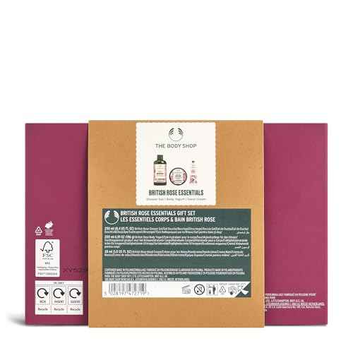 The Body Shop British Rose Essentials Gift Set- 3 Piece Set, Includes Body Yogurt, Hand Cream, Shower Gel, Vegan