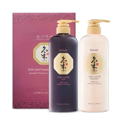 Daeng Gi Meo Ri - Ki Gold Premium Shampoo and Treatment Set, Promotes Healthy Hair Growth, Scalp Stimulant, Prevents Hair Loss, 26.3 FL OZ Each