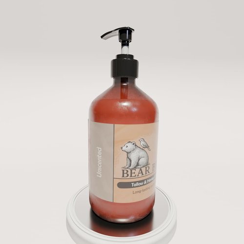 Bear Bird 100% Grass-Fed Tallow & Raw Honey Lotion with Olive Oil, (UNSCENTED)
