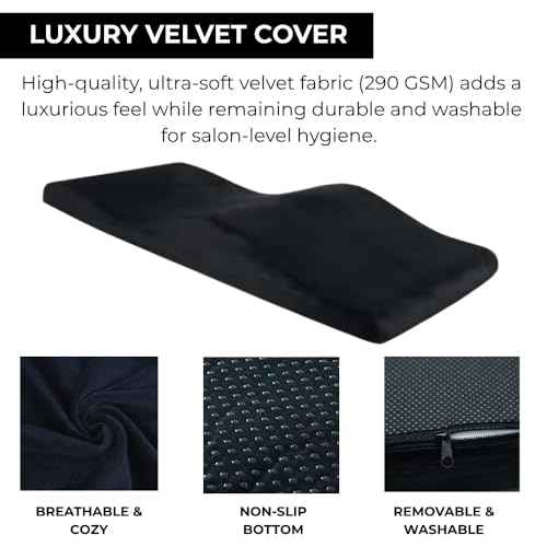 Lash Bed Topper, Massage Bed Topper,40D Gel Cooling Memory Foam Curved for Massage Table Padding with Velvet Cover, Beauty Salon Spa Esthetician Ergonomic Mattress 70"x28" Black