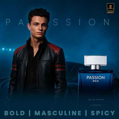 Liberty Luxury Passion Eau De Parfum for Men, Long Lasting Bold Spicy Scent Designed in France, Masculine Cologne That Draws Compliments, Perfume for men, men's fragrances,Gift for Men 100ml 3.4Oz