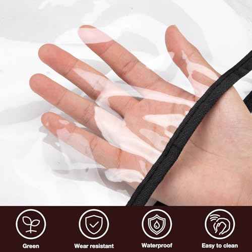 Noverlife Round Barber Chair Cover Protector, 20 in Wide Clear PVC Salon Chair Cover, Hairdressing Chair Back Stitched Cover Durable Easy Clean Covers Prevents Damage for Hair Salon Spa Office Chairs