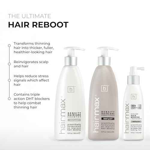 Hairmax Density Haircare Shampoo, Conditioner & Booster Set - For Thinning Hair - Supports Hair Density - Invigorates Hair & Scalp - For Men & Women - 10 fl oz (2 Bottles) & 4 fl oz (1 Bottle)