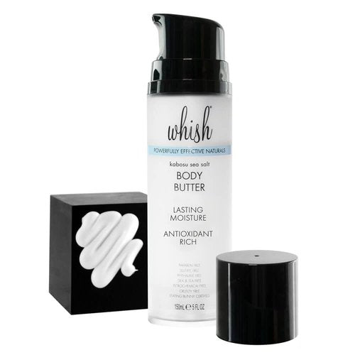 Whish Beauty Body Butter for Women - Moisturizing Body Lotion for Dry Skin - Antioxidant-Rich with Shea Butter, Aloe, & Raspberry Butter - Paraben & Sulfate Free - Kabosu Sea Salt - 5 fl oz