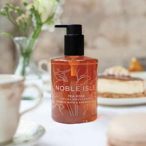 Noble Isle Tea Rose Bath & Shower Gel | Luxury Body Wash for Women with Fine British Fragrance Oils | Vegan Body Wash & Paraben Free Body Wash (8.45 oz)