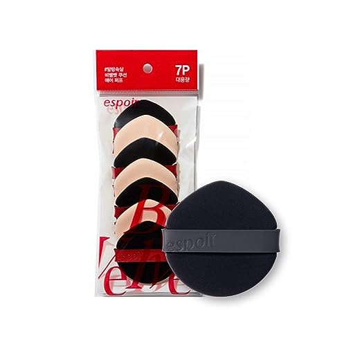 Espoir Be Velvet Air Puff 7pc | Soft & Smooth Sponge Applicator for Flawless and Easy Makeup, Suitable for Cushion and Liquid Foundation, Cream, Powder, Concealer, Round Shape, Korean Base Tools