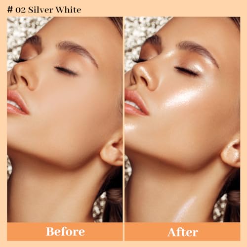 UCANBE Glow Shimmer Drop Set for Women Highlighter Makeup Body Glitter Dewy Liquid Face Holographic Luminizer Sparkles for Face (3 Pcs)