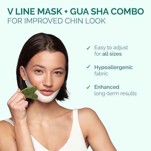 PLANTIFIQUE V-Line Collagen Mask for face 20 PCS | Chin Strap for Women & Men | V Line Lifting Mask with Collagen and Hyaluronic Acid V Shape Face Tape Chin | Skin Firming
