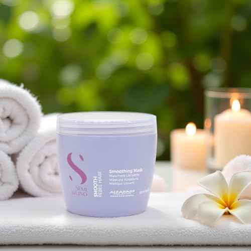 Alfaparf Milano Semi Di Lino Smooth Mask for Frizzy and Rebel Hair - Intensive Detangling Hair Treatment - Controls Frizz - Straightens and Hydrates Unruly Hair
