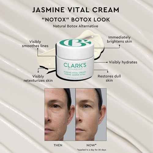 Clark's Botanicals Jasmine Vital Healing ¡°Notox¡±, Anti-Wrinkle Instant Hydration Face Gel Cream for Immediate Lifting & Revitalizing with Niacinamide, Algae, Calendula & Calming Jasmine