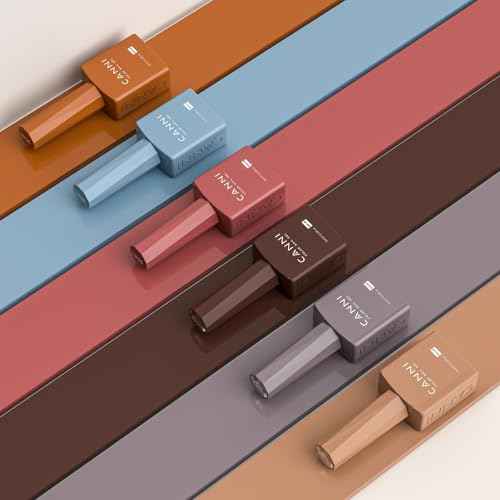 CANNI 6 Colors 9 ML Hema-Free Brown Gel Nail Polish Set, Dark Chocolate Brown Gel Polish Kit Fall Light Colors, Soak Off LED Nail Gel Manicure Kit DIY at Home Salon Gifts