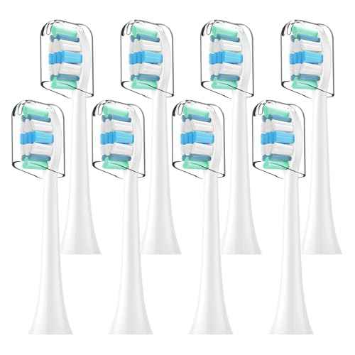 Replacement Toothbrush Heads Compatible with Philips Sonicare Replacement Brush Heads with Protective Cover Soft Dupont Bristles Electric Toothbrush Replacement Heads for Oral Health, 8 Pack