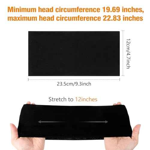 6 Pack Wide Headbands for Women, 9.3x4.7inch Cotton Stretchy Headband Large Sports Head Bands Stocking Stuffers for Women Girls