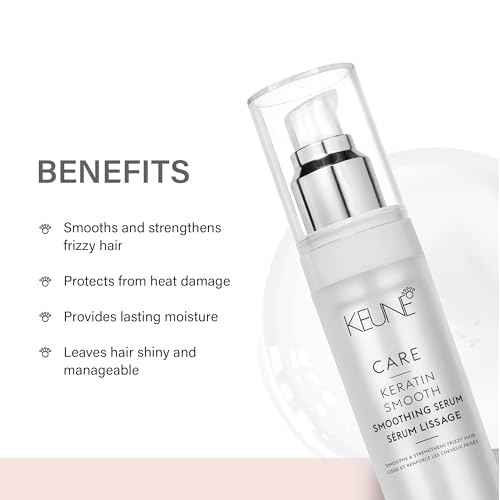 Keune Care Keratin Smooth Serum, Nourishing & Frizz-Control Treatment for Smoother Hair, 0.8 Fl Oz