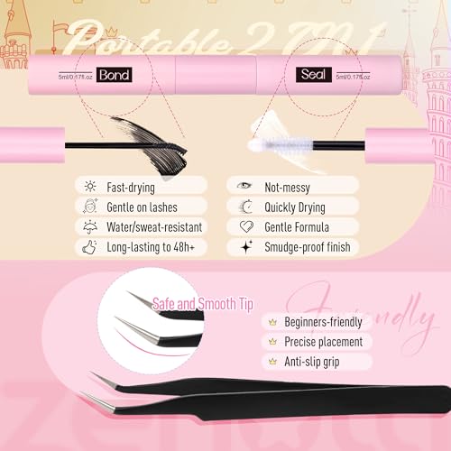 Lash Clusters Kit Cat Eye Cluster Eyelash Extensions Kit Wispy Fairy Lash Clusters Kit Natural Individual lashes Fox Eye DIY Lash Extensions with Lash Bond and Seal and Eyelash Tweezers by zenotti