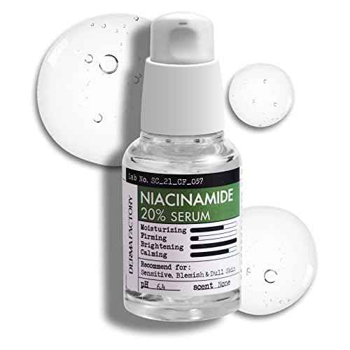 Niacinamide 20% Vitamin B3 Concentrated Face Serum 1 Oz- Damask Rose Water 64.5% No-Scent Defying-Aging Minimizing Pores Pump Fine Lines Sensitive Dull Skin Korean Skincare (1 Fl Oz)