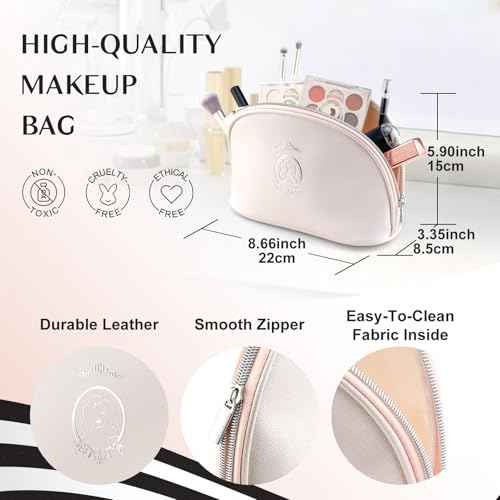 Color Nymph All In One Makeup Kit For Teens Girls | Starter Make up Set With Cosmetics Bag | Included Eyeshadow Blush Lipstick Lip Pencil Eye Pencil Brush Mascara | Travel Makeup Bag Design£¨ White £©